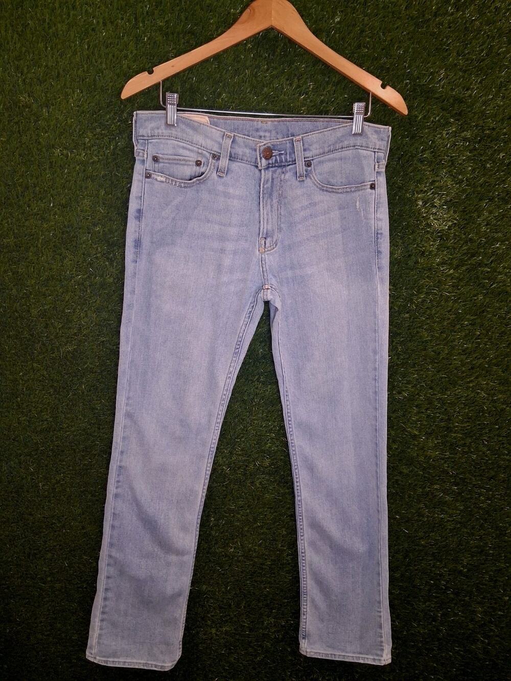 Hollister Slim Straight Jeans Men's 30x32 Light Wash Denim Blue